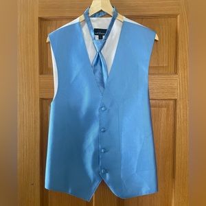 RED SLEEVE vest & tie for a tux blue size L GUC